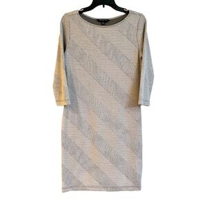 SHARAGANO, SLIM, CASUAL, STRETCHY, KNIT DRESS. DIAGONAL STRIPE. SIZE 8